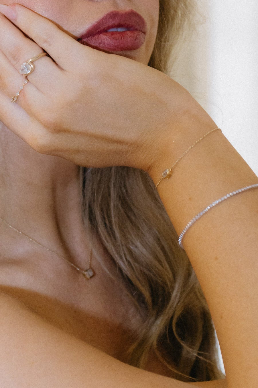 petite lab diamond tennis bracelet