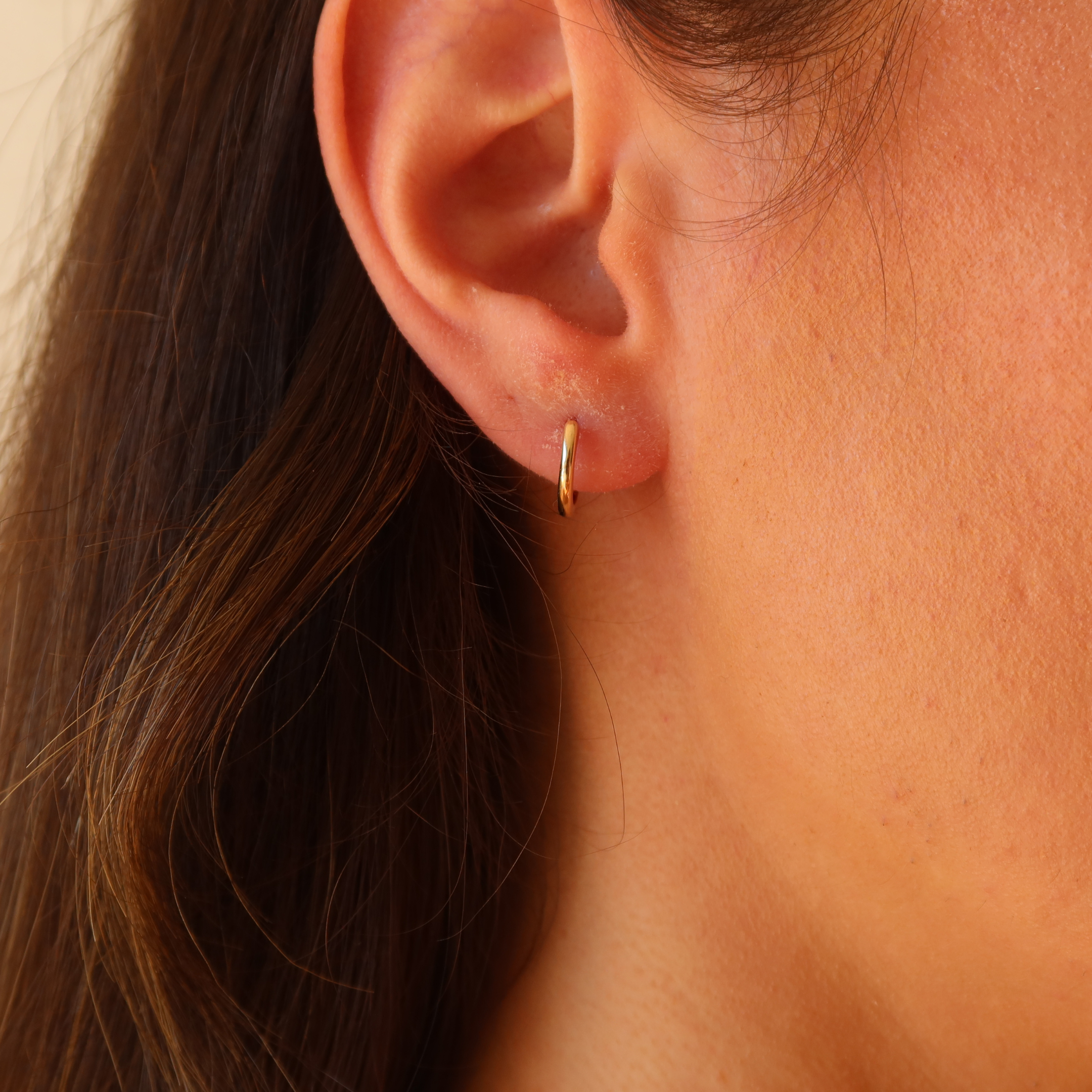 solid gold hoop earrings with detachable drop - stackable earring
