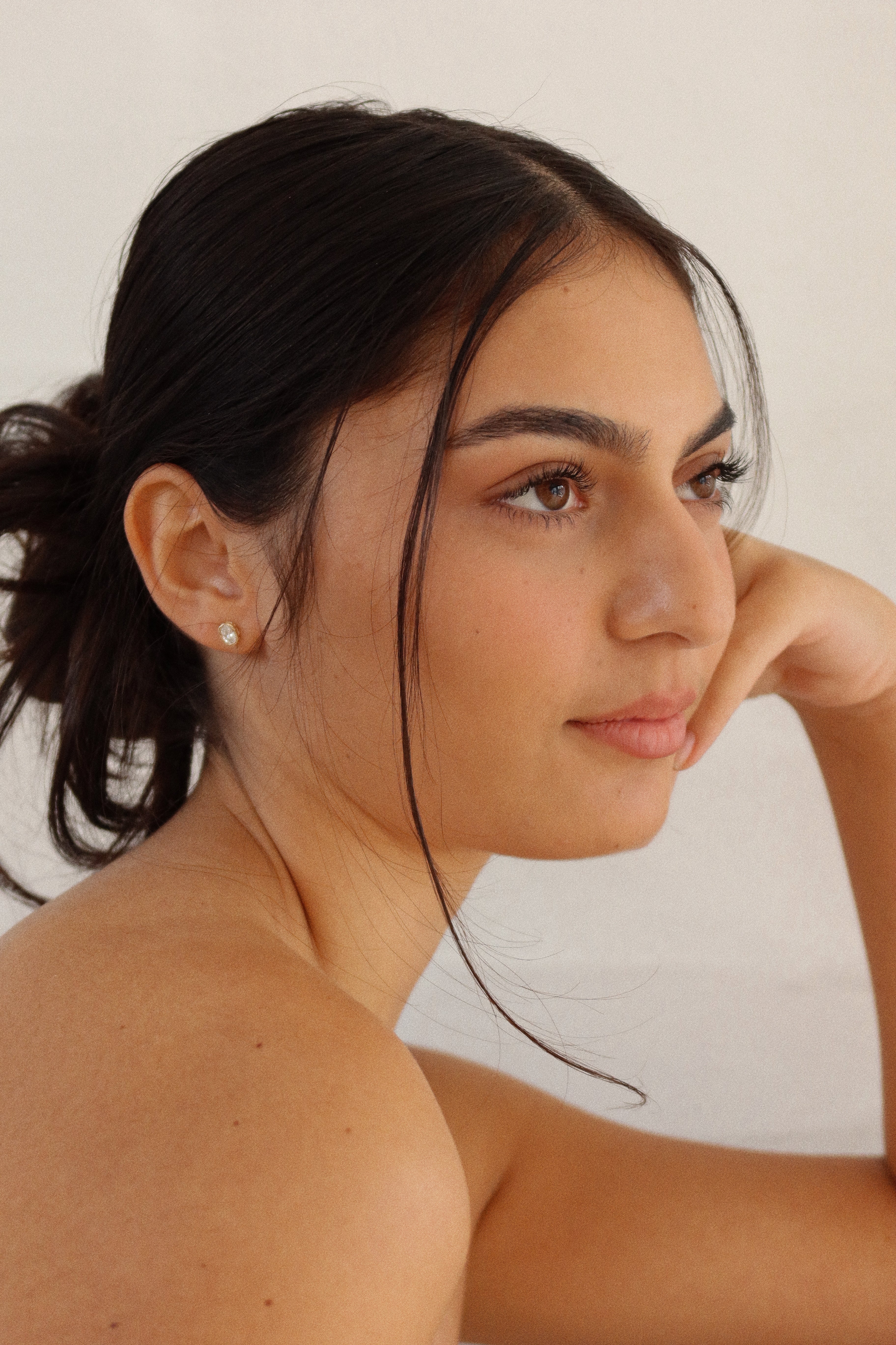 Melted Oval Lab Diamond Stud Earrings