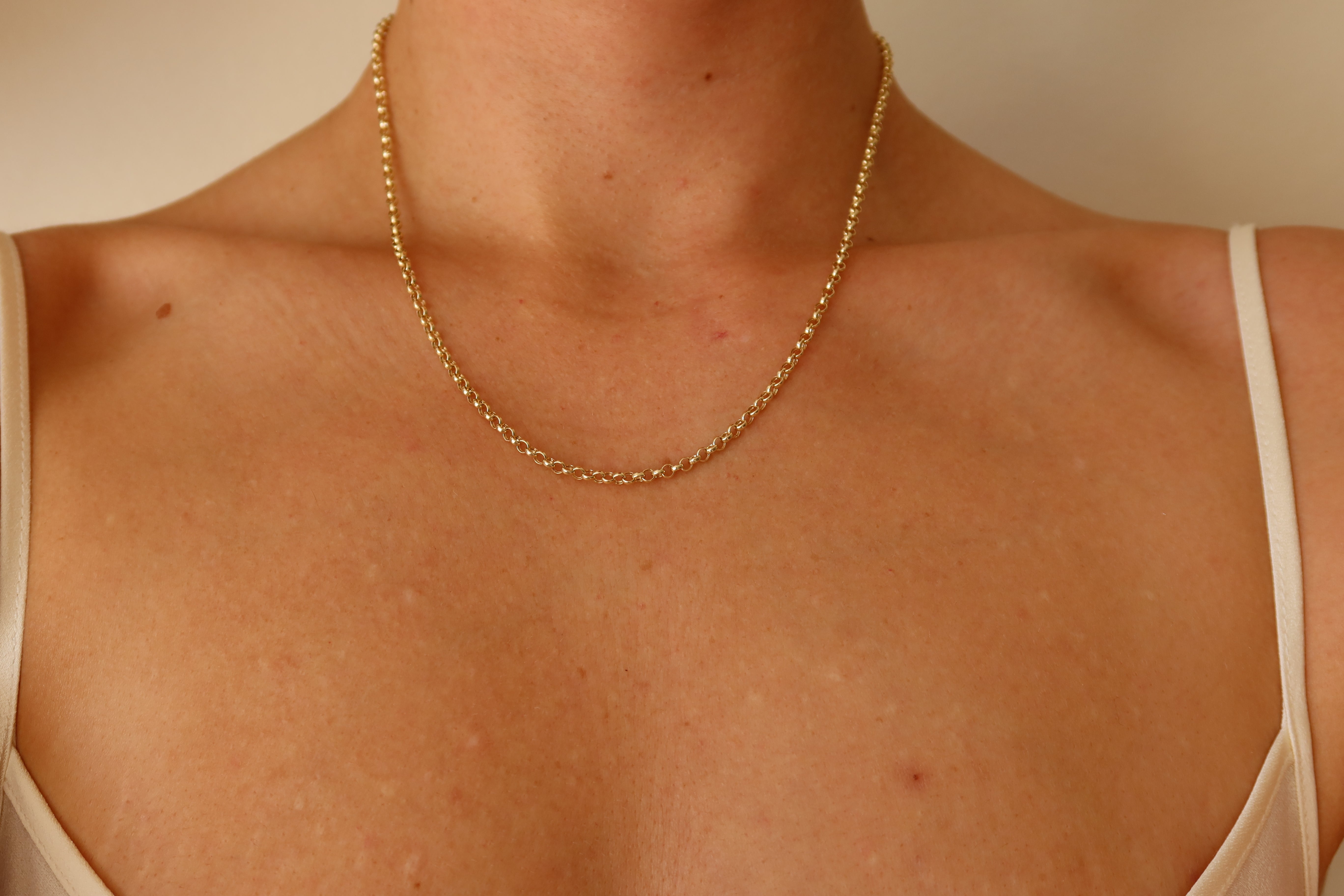 9 karat yellow gold belcher chain