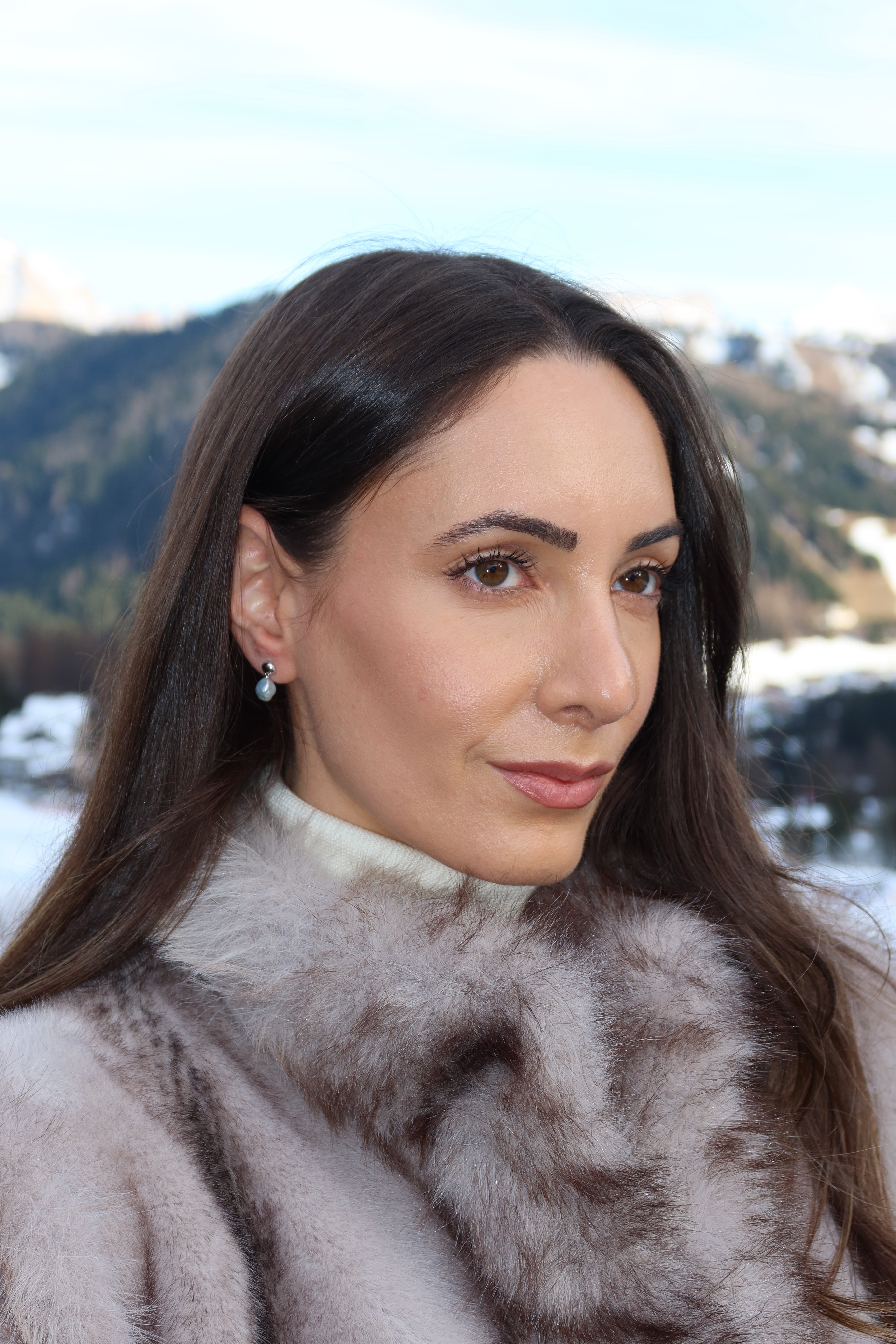 White Gold Organic Baroque Pearl Drop Earrings