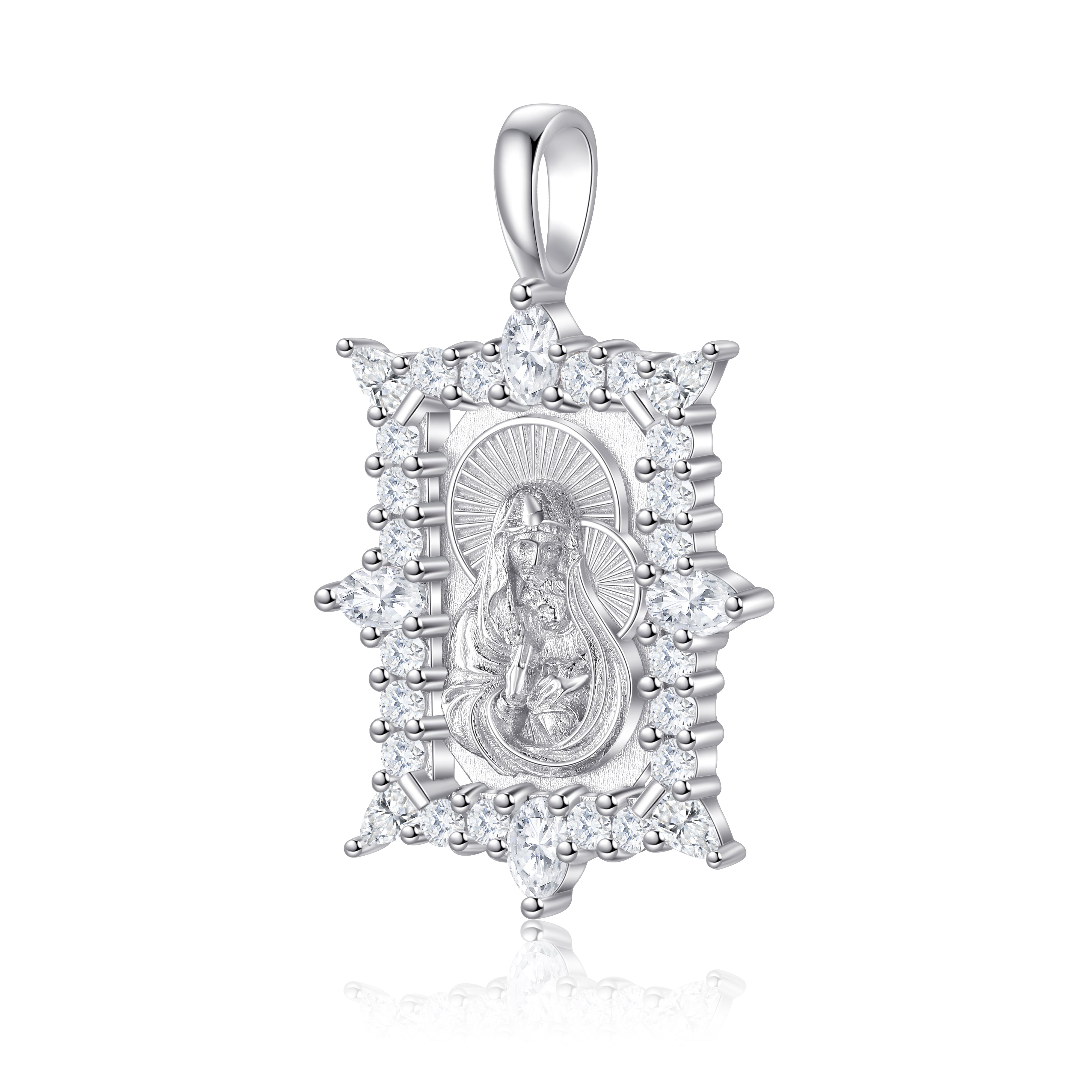 Gold Madonna Lab Diamond Pendant