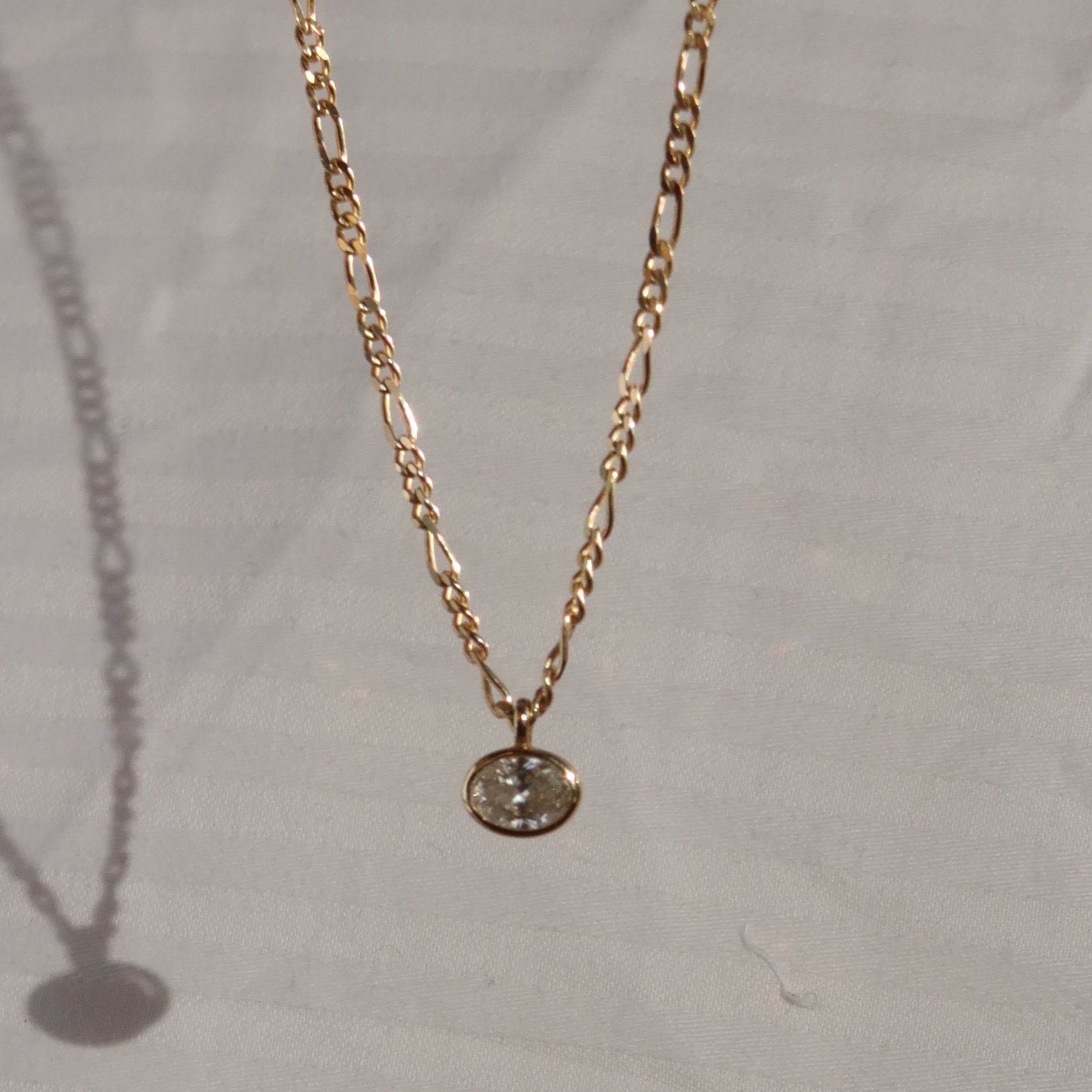 oval lab diamond pendant in 10 karat yellow gold