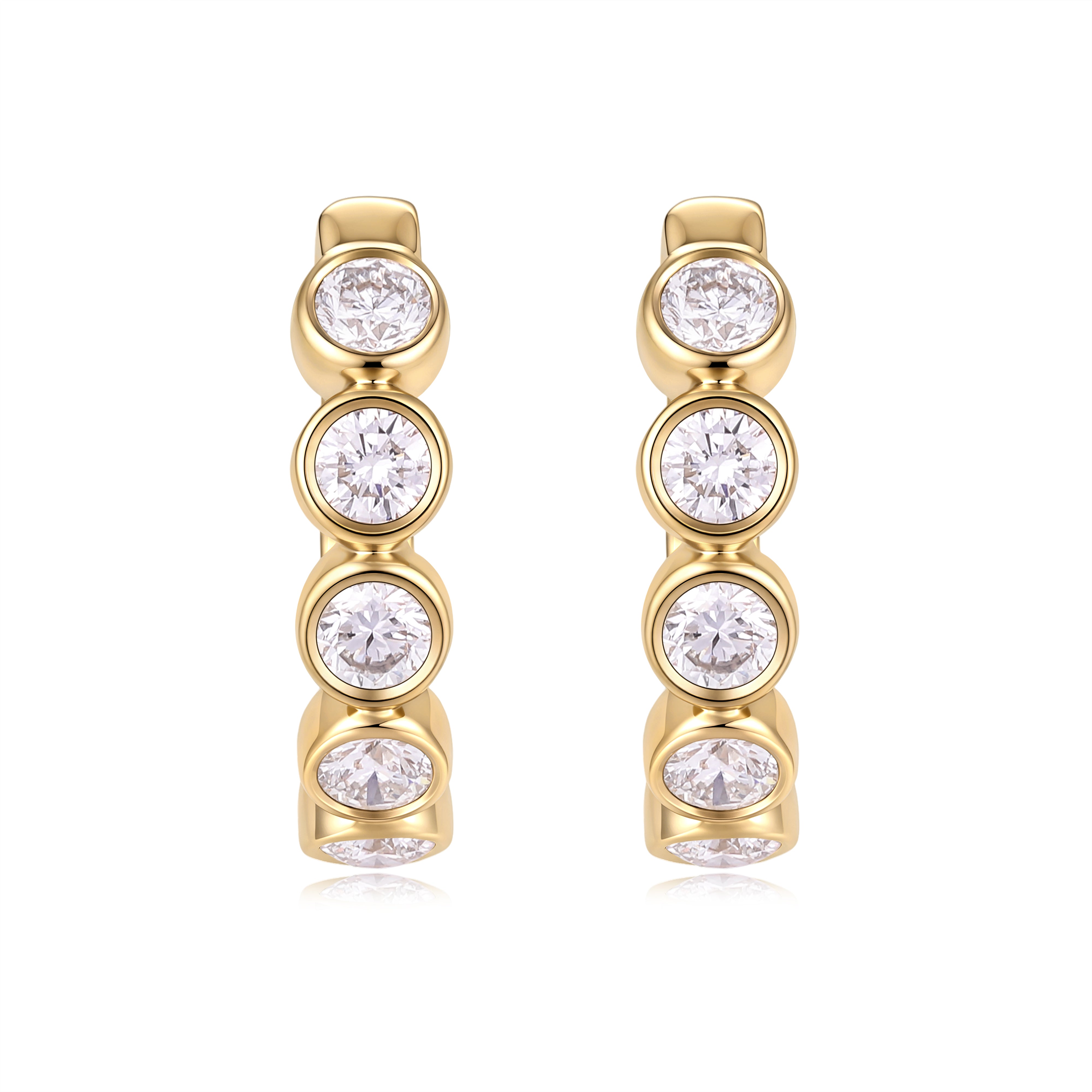 Clea Bezel Huggie Earrings
