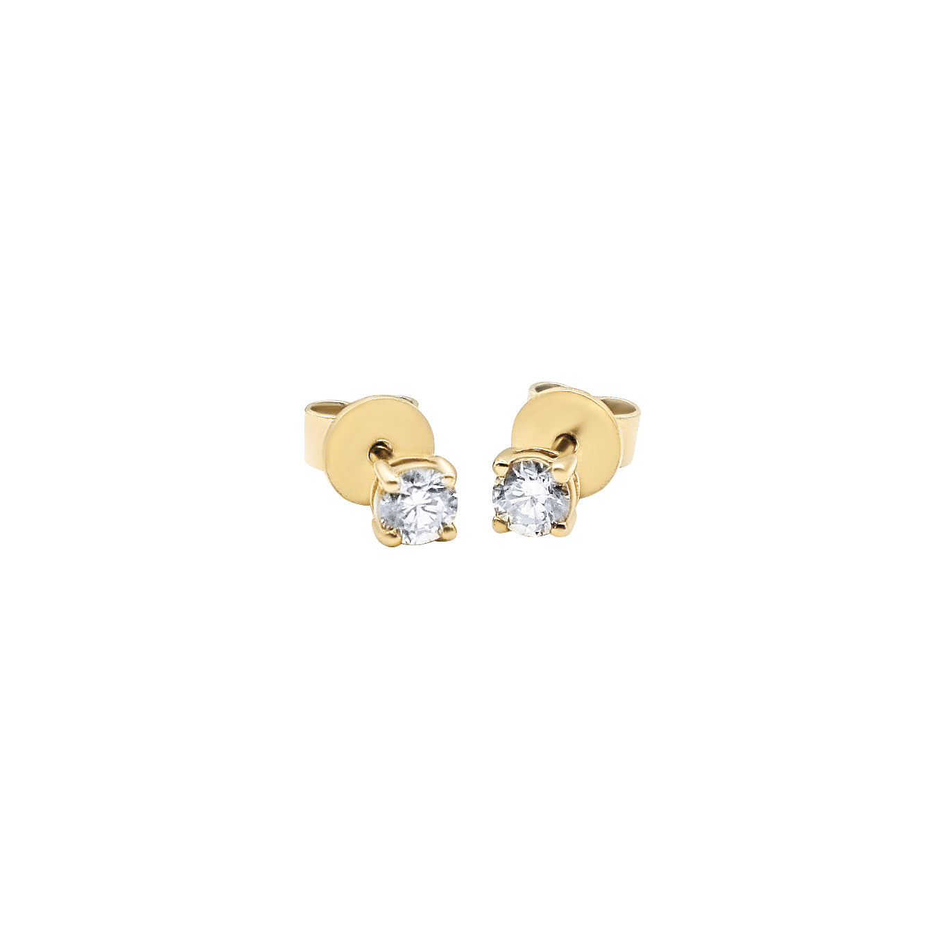 Petite Diamond Stud Earrings - Yellow Gold