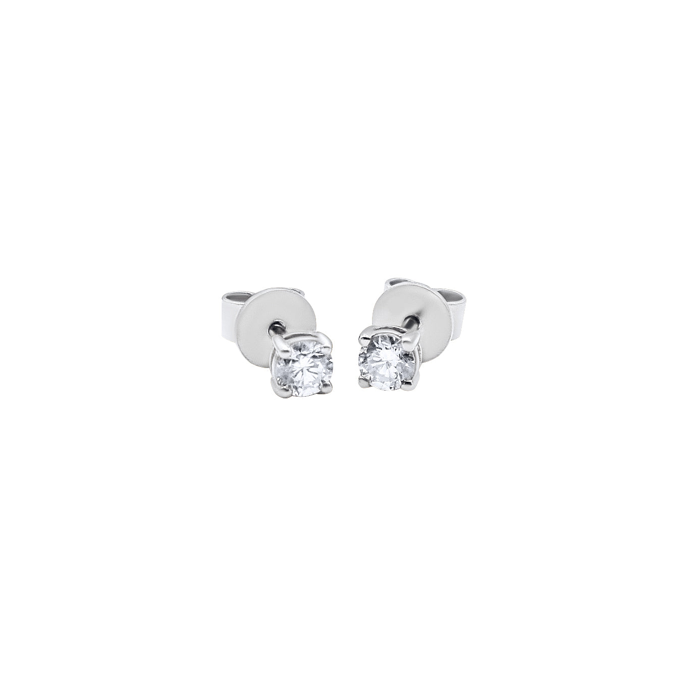 Petite Diamond Stud Earrings - White Gold