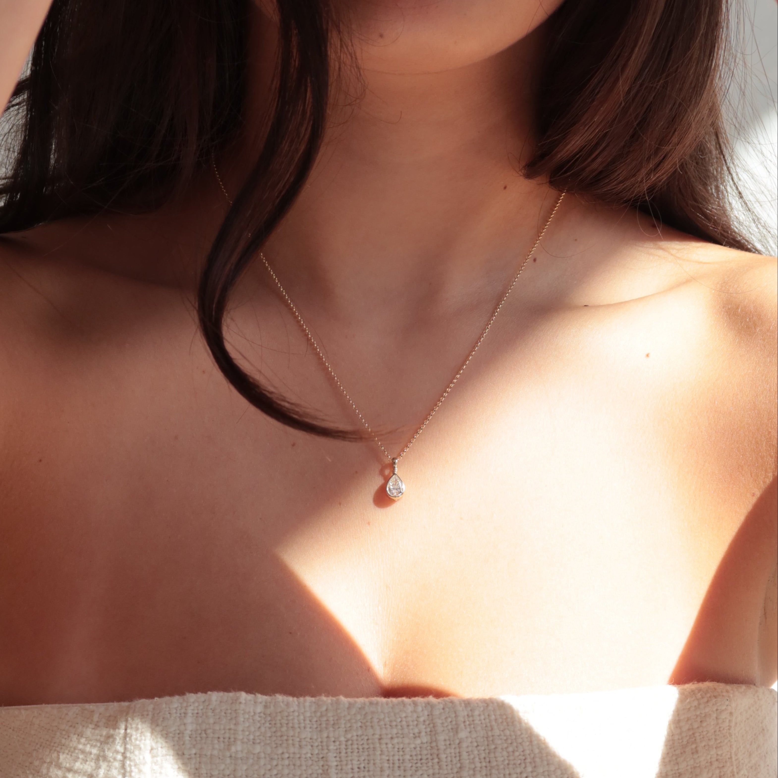 Pear Lab Diamond Pendant