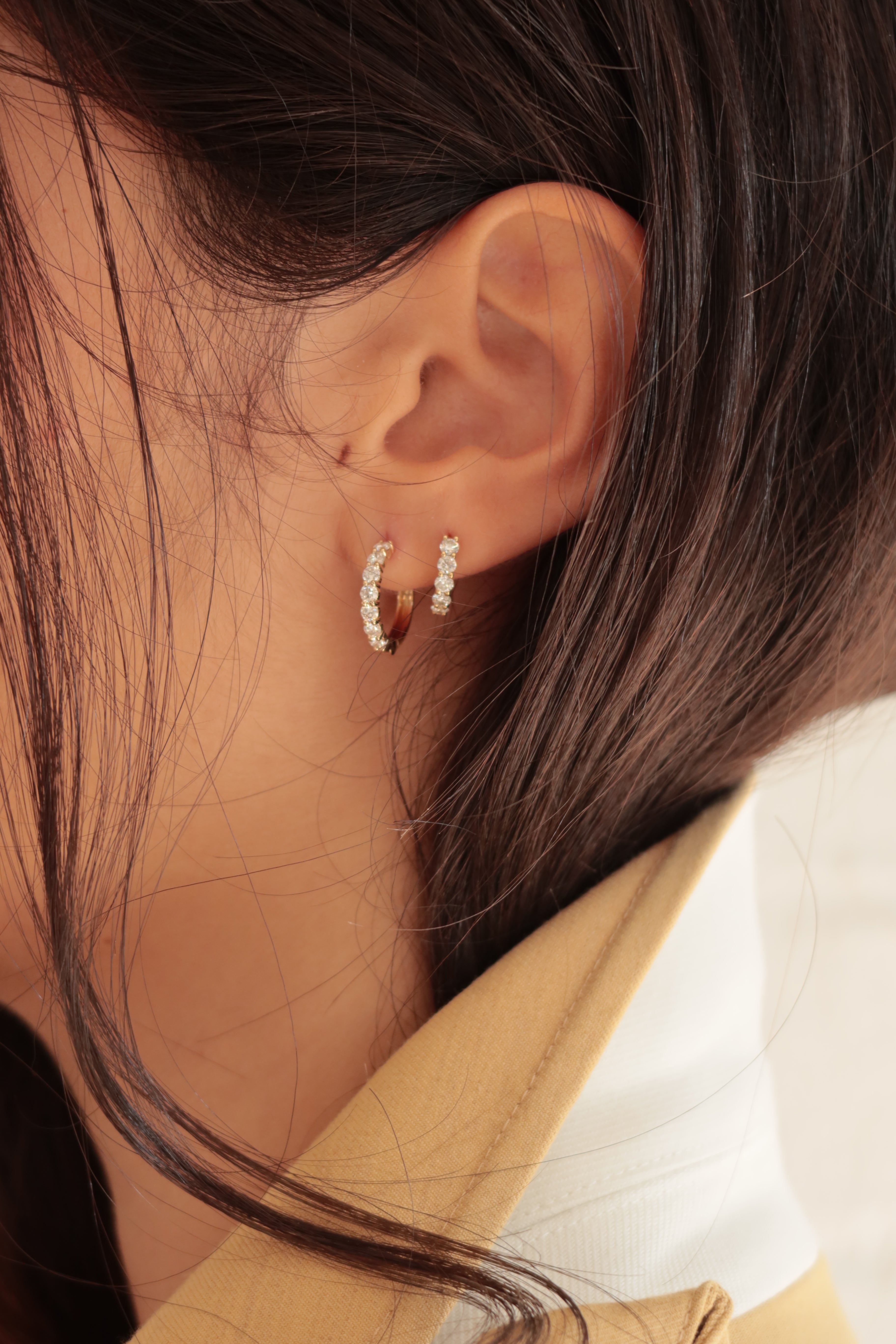 Lab Diamond Hoop Earrings
