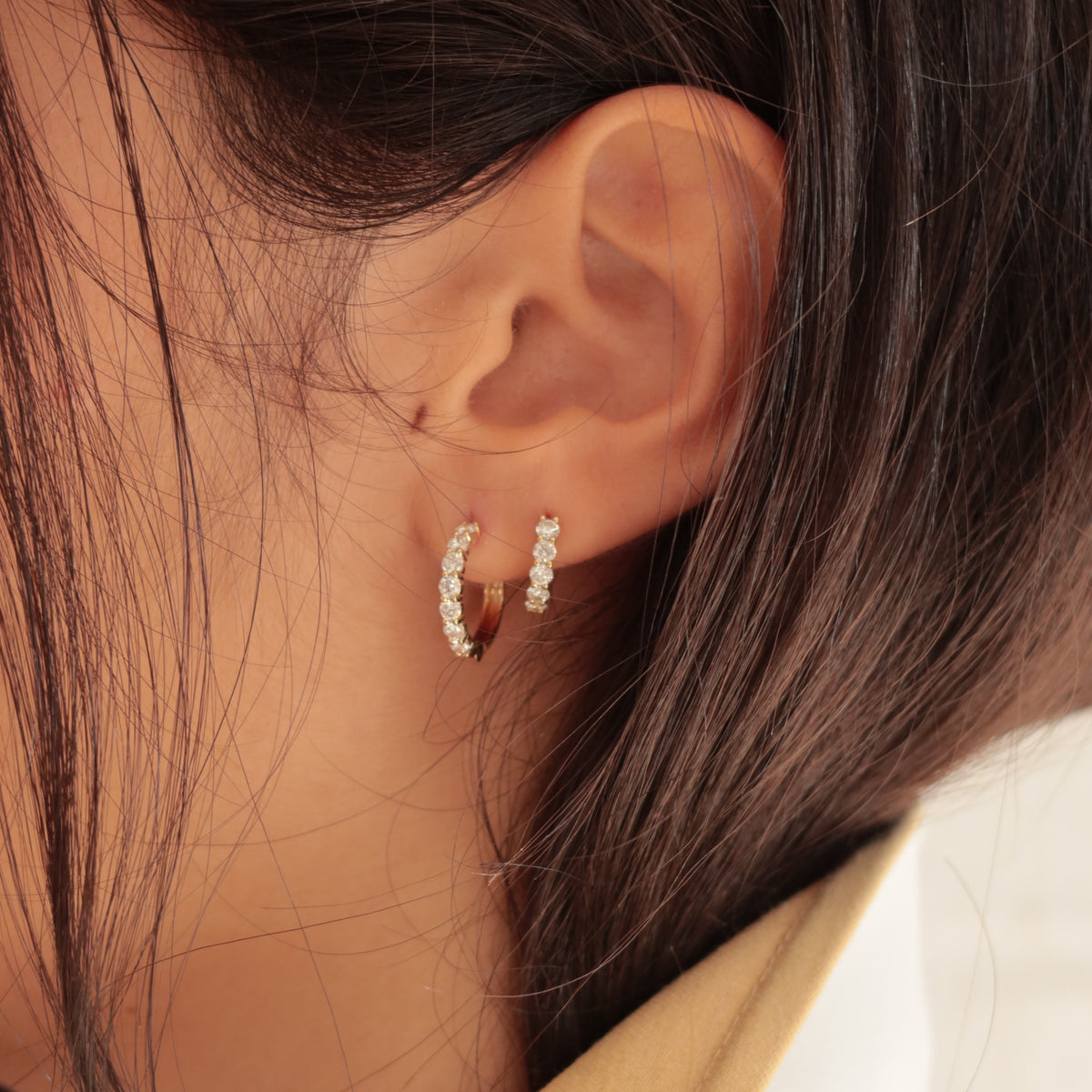 Lab Diamond Hoop Earrings