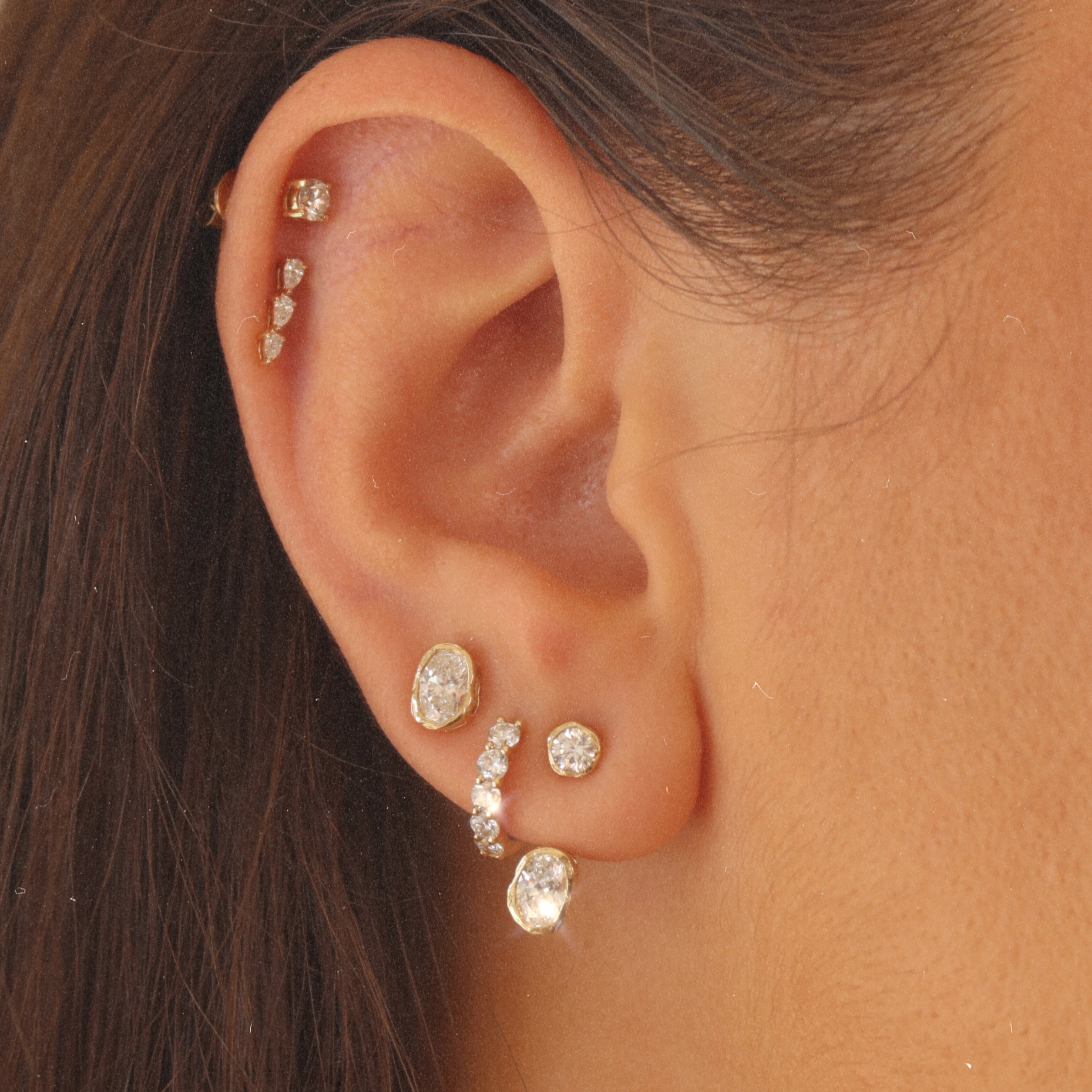 Lab Diamond Huggie Earrings