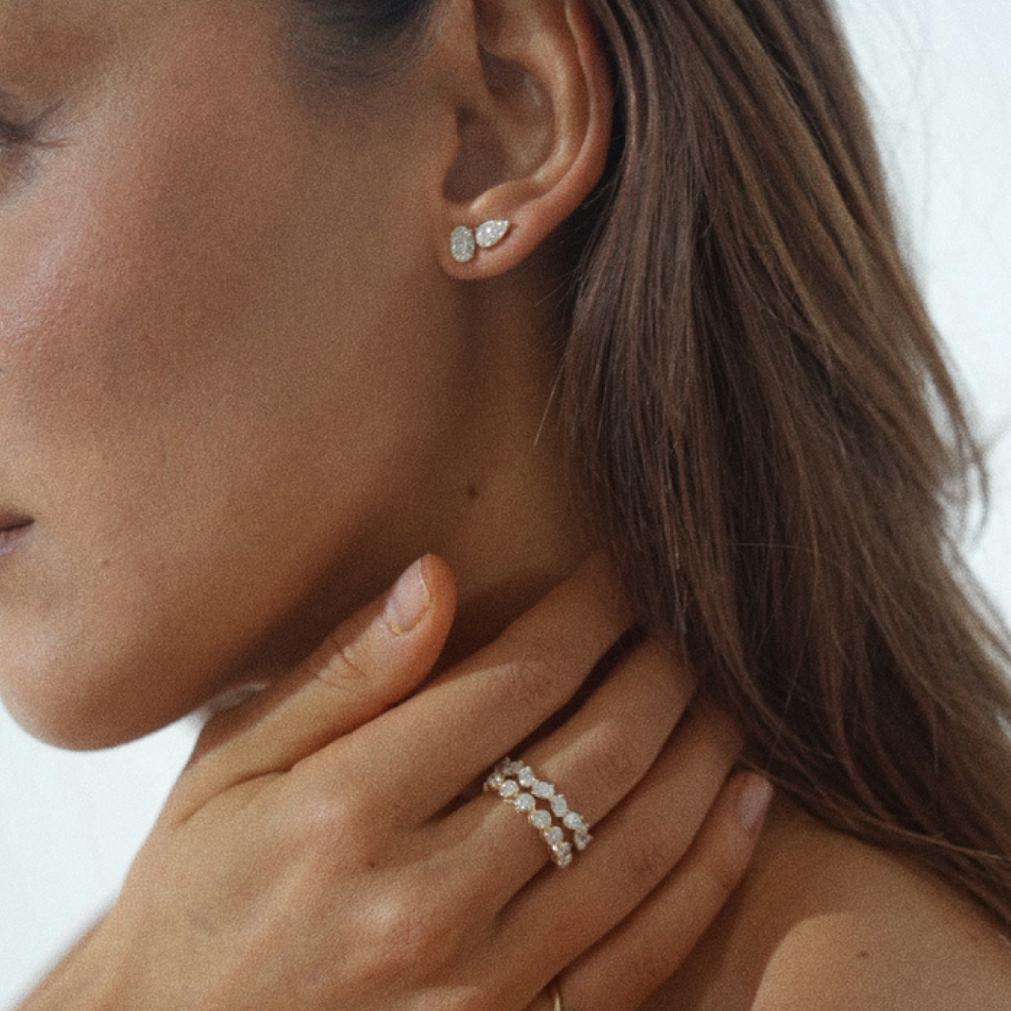 Oona - Oval Diamond Studs