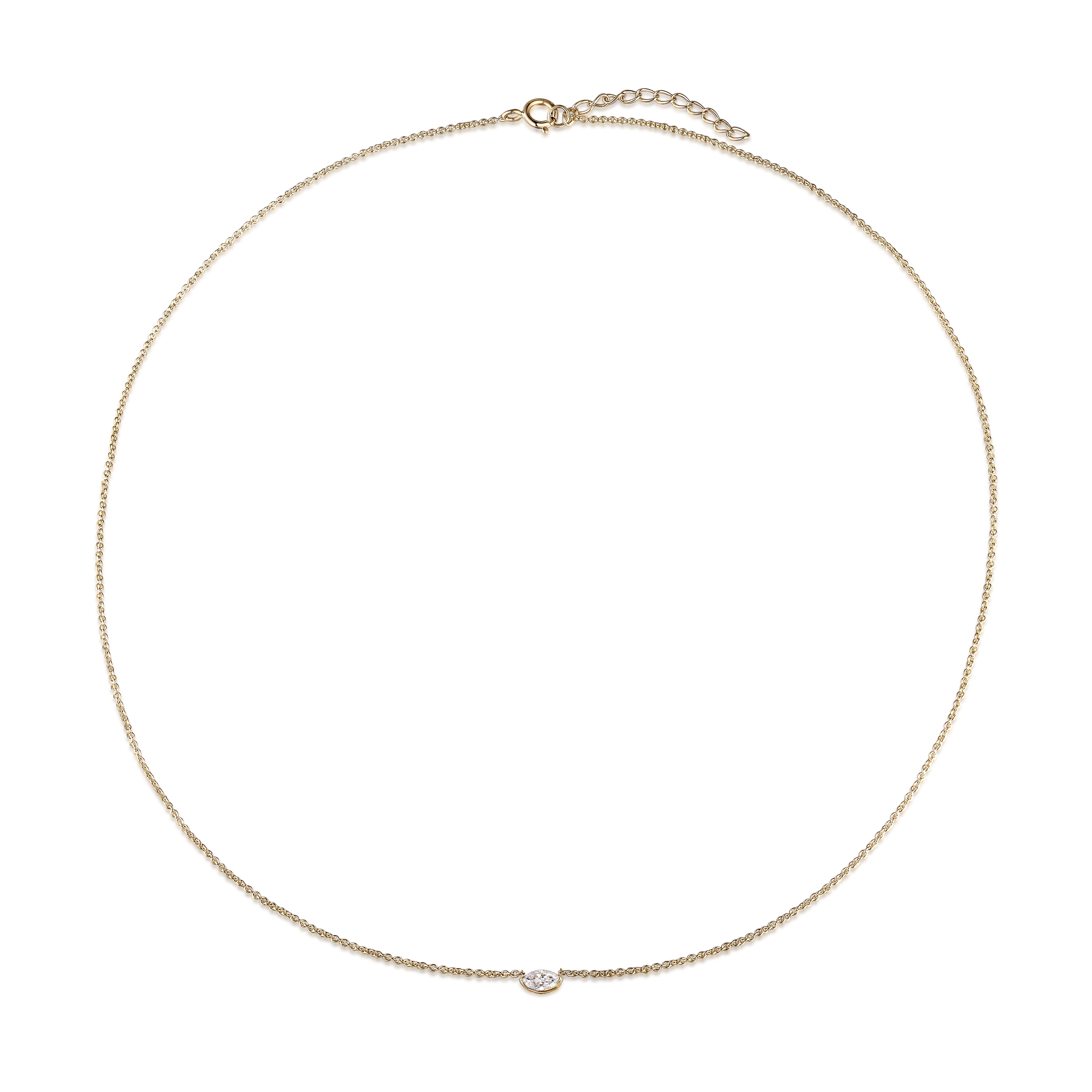 Diamond necklace solid gold perfect for everyday wear