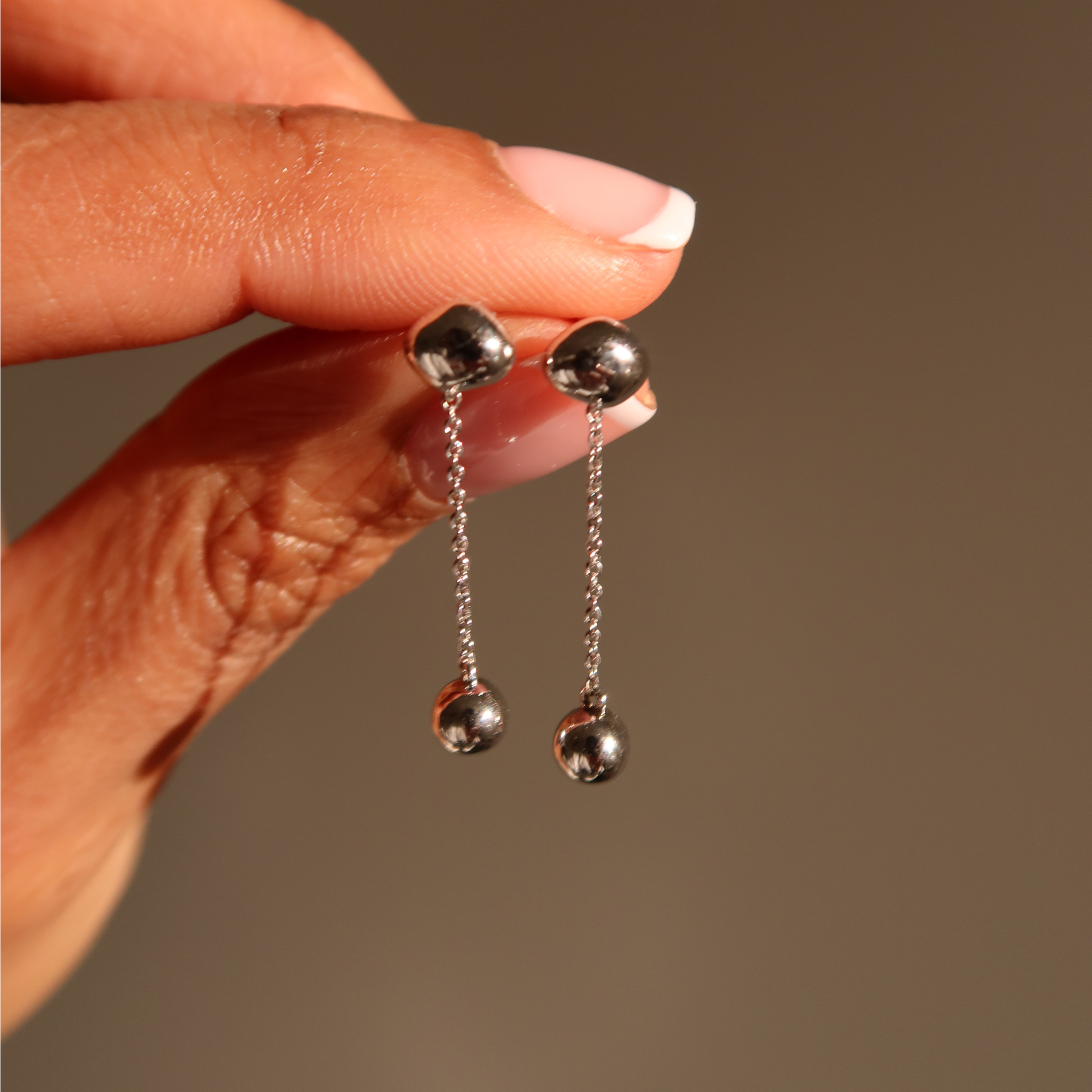 White Gold 10K Earrings with Drop - perfect gift for her
