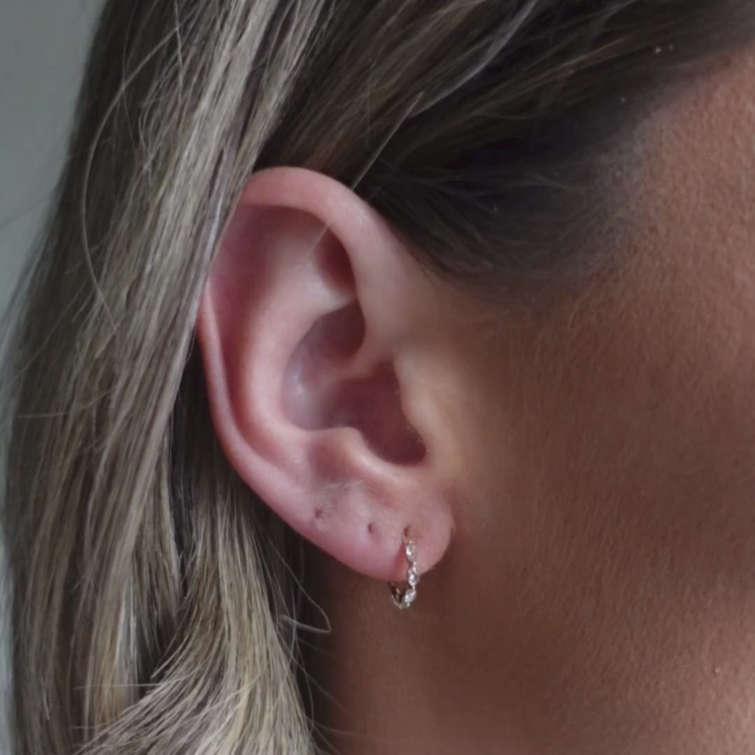 solid gold diamond hoop earrings - perfect gift for her