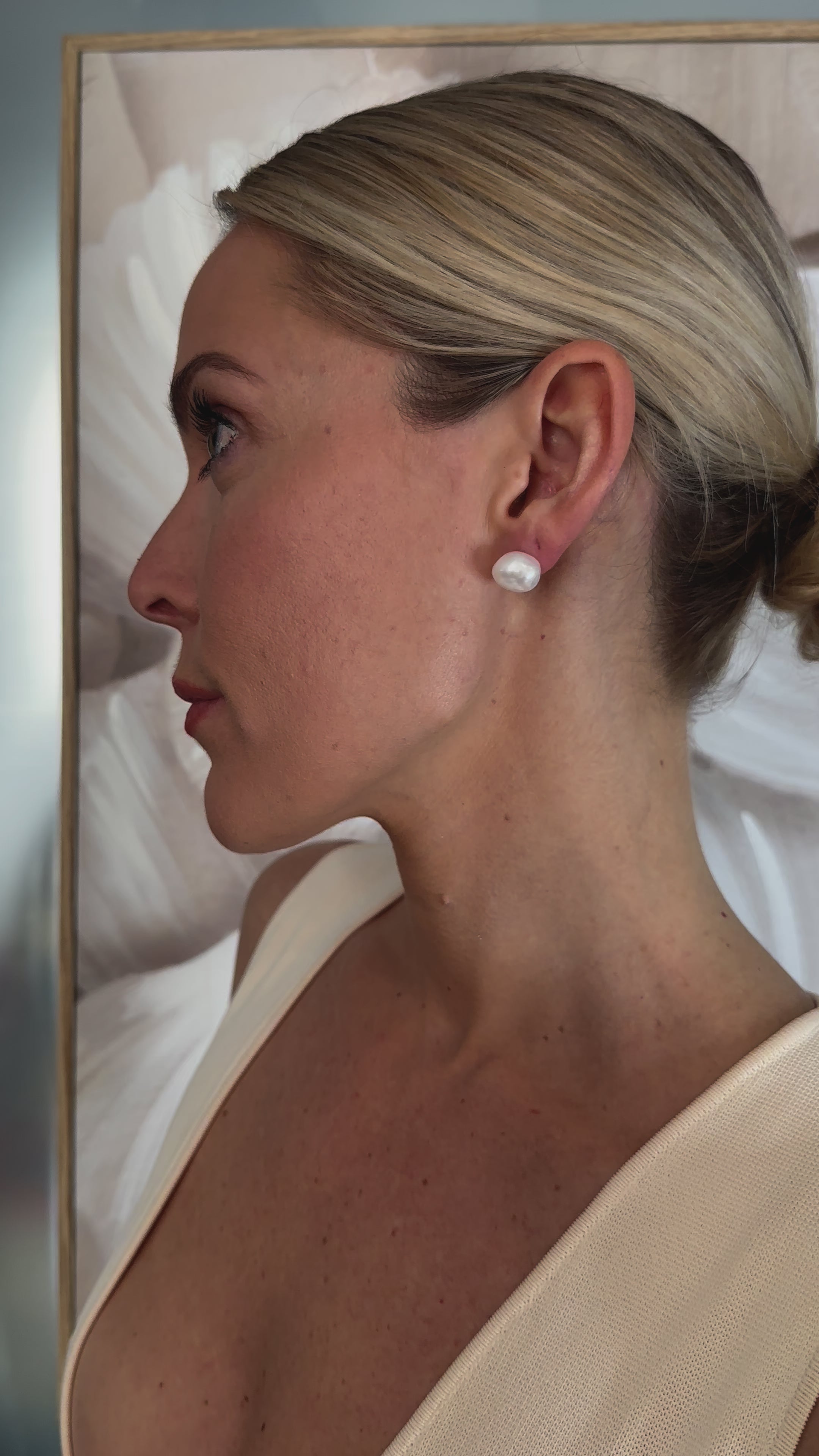 pearl stud earrings with silver back - perfect bridesmaid earring