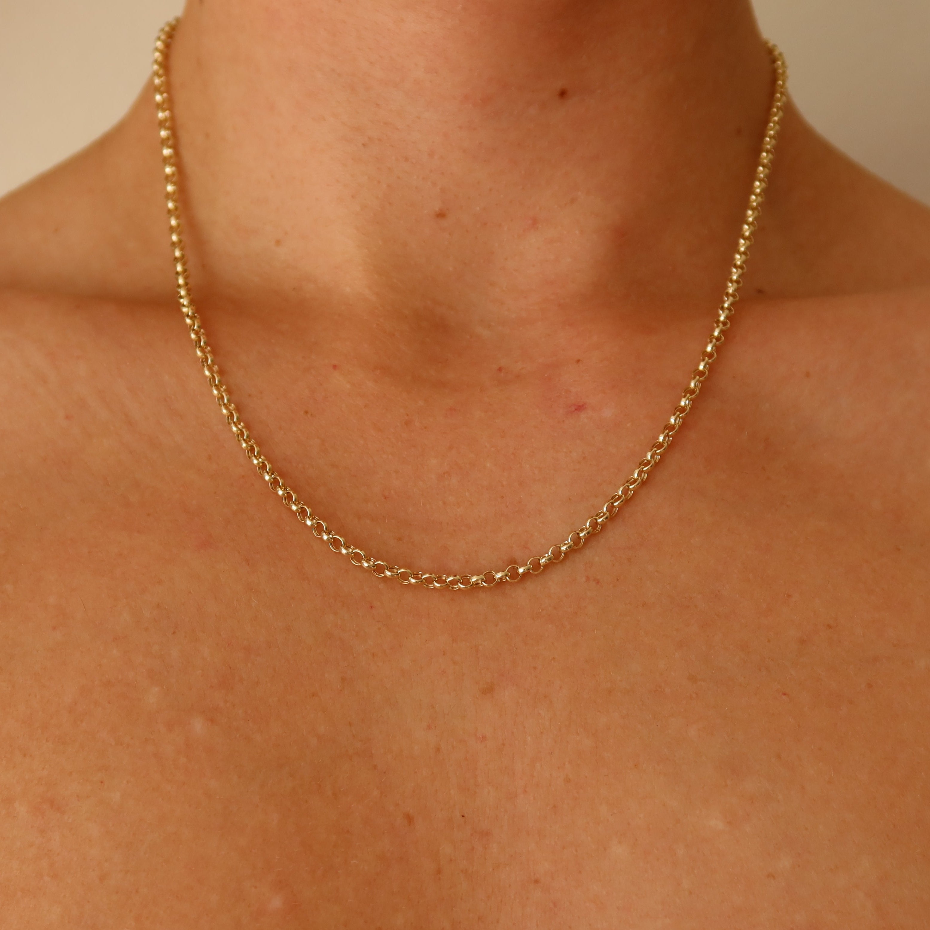 9 karat yellow gold belcher chain