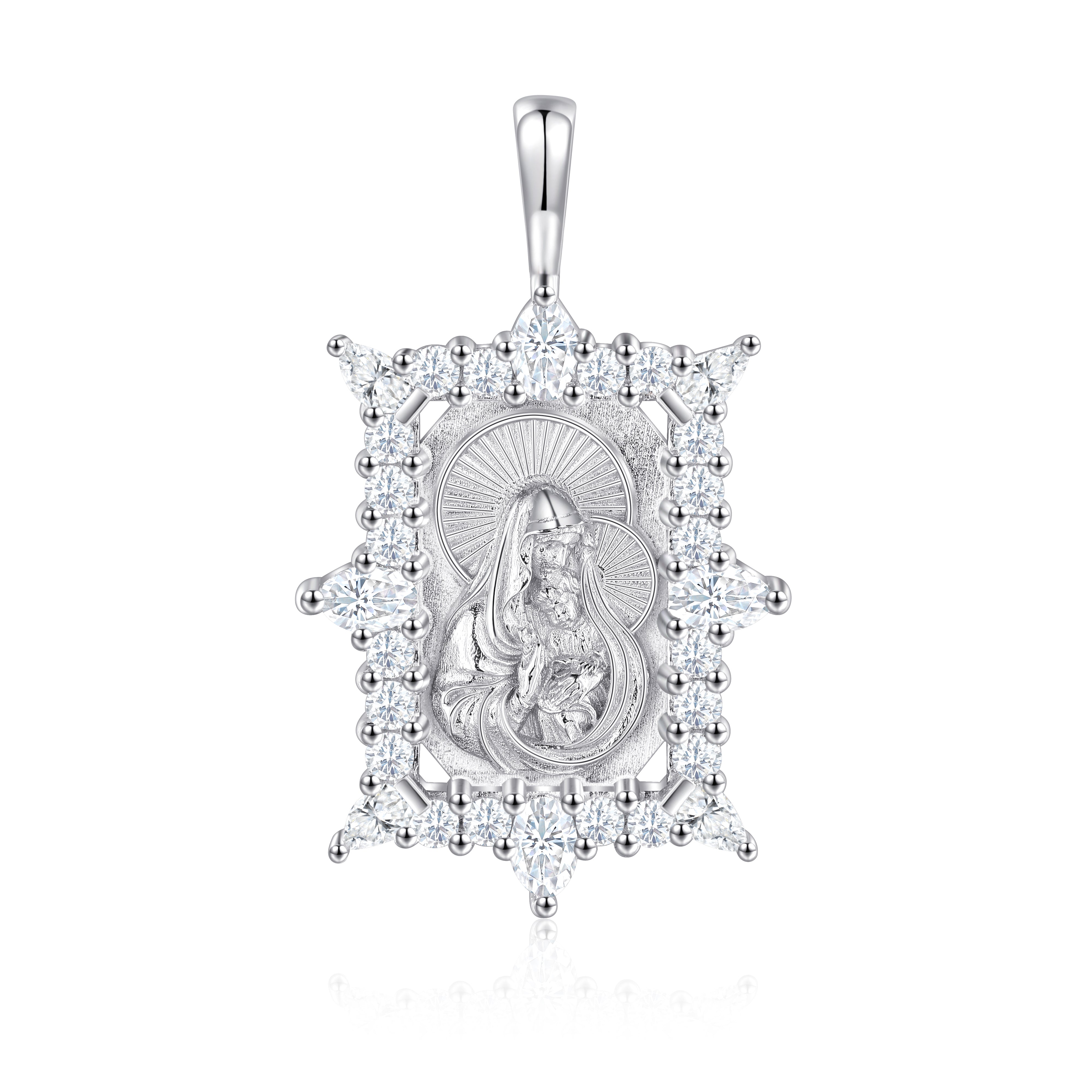 Gold Madonna Lab Diamond Pendant
