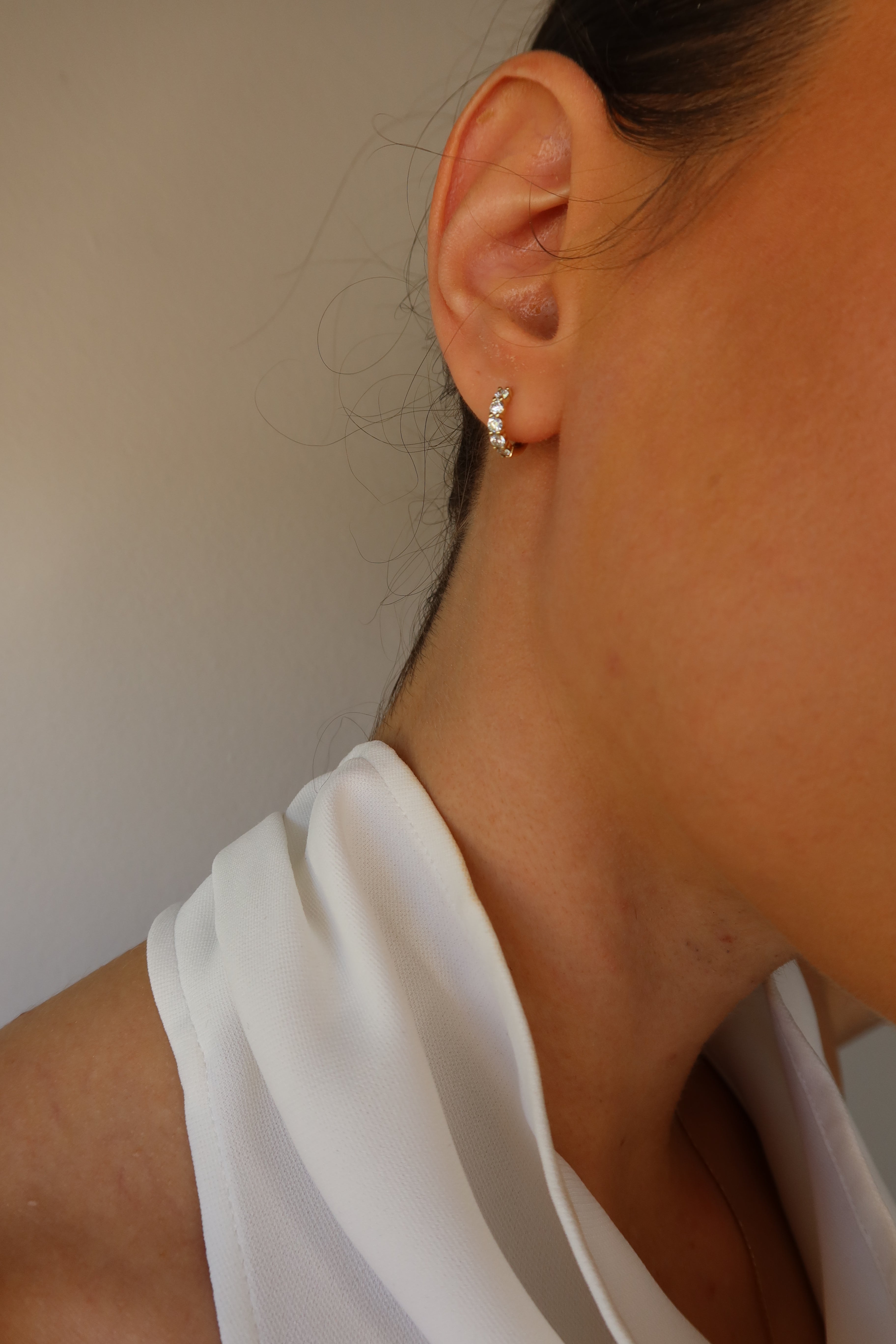 Diamond Huggie Earrings