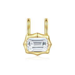 Emerald Cut Lab Diamond Bezel Pendant