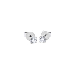 Petite Diamond Stud Earrings - White Gold