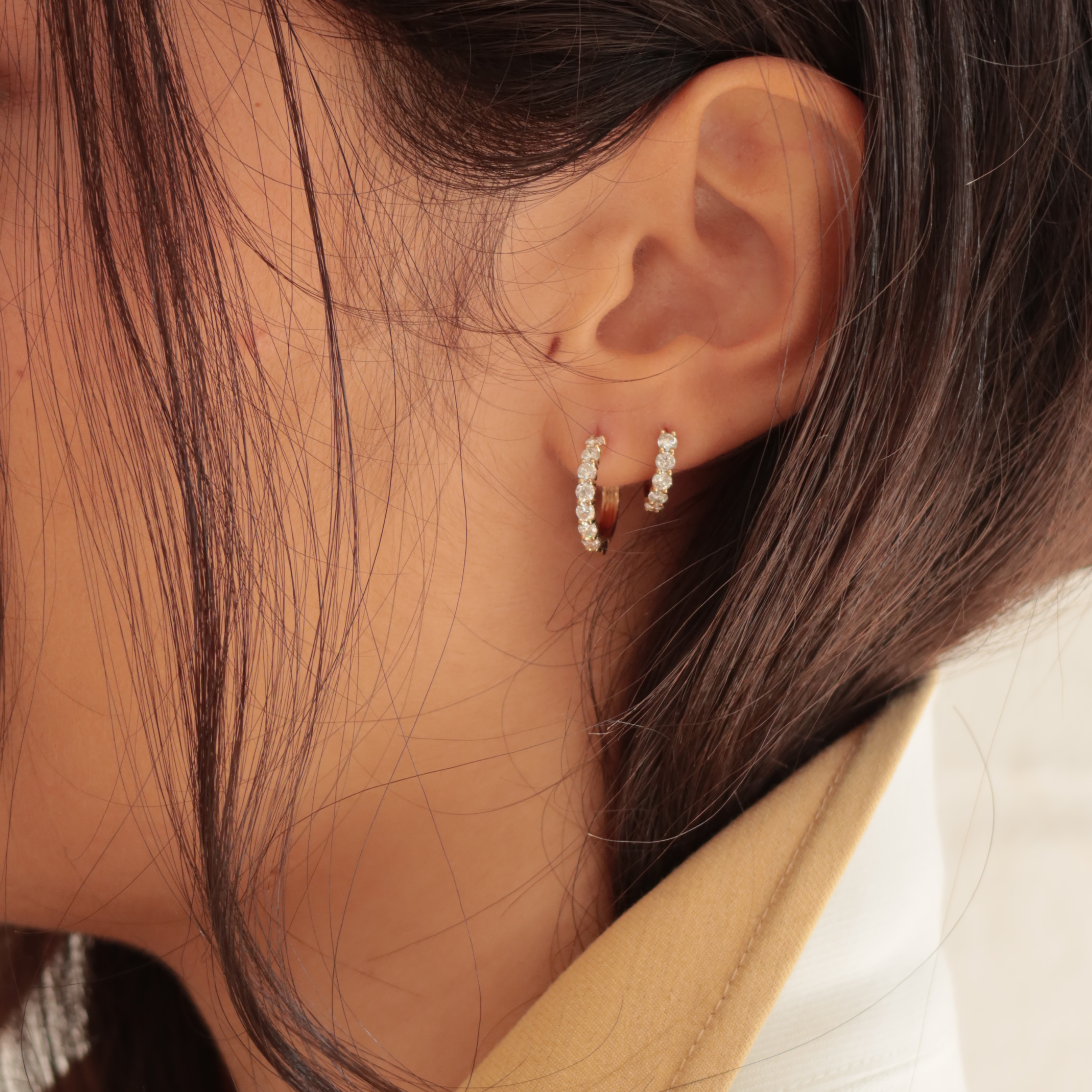 Lab Diamond Huggie Earrings