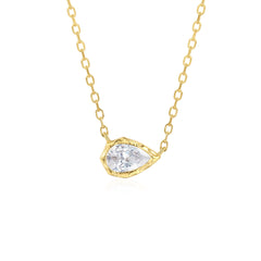 Melted Pear Lab Diamond Bezel Necklace